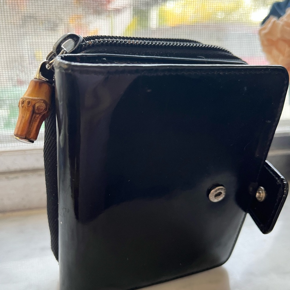 Gucci wallet vintage black patent